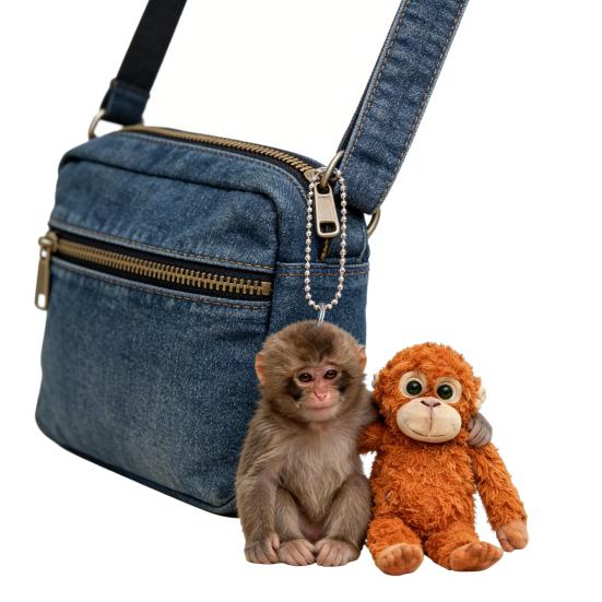 Брелок Обезьянка 2D Акриловая Милая Обезьянка Держит Плюшевую Игрушку Подвеска для Рюкзака Сумки Ключей от Машины Аксессуар