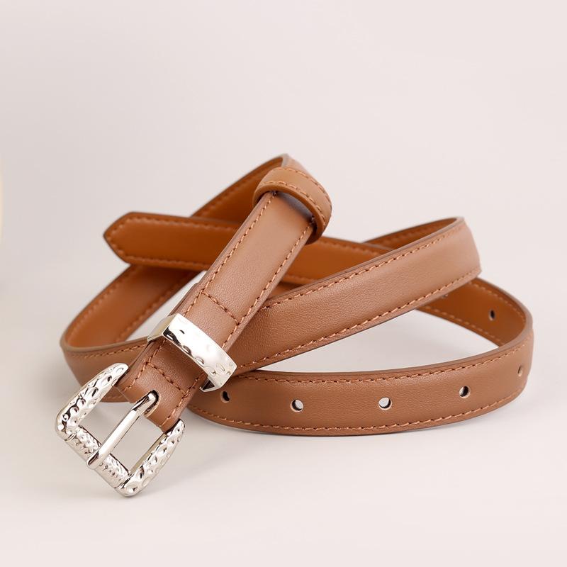 Женский тонкий ремень из первого слоя коровьей кожи, простая декоративная пряжка в виде маленького седла, 100, с юбкой