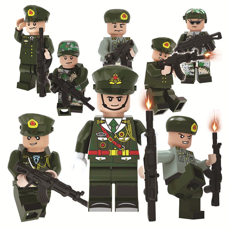 Море, Суша и Воздух Куклы из строительных блоков Китайские современные военные куклы Сборные Развивающие игрушки для мальчиков