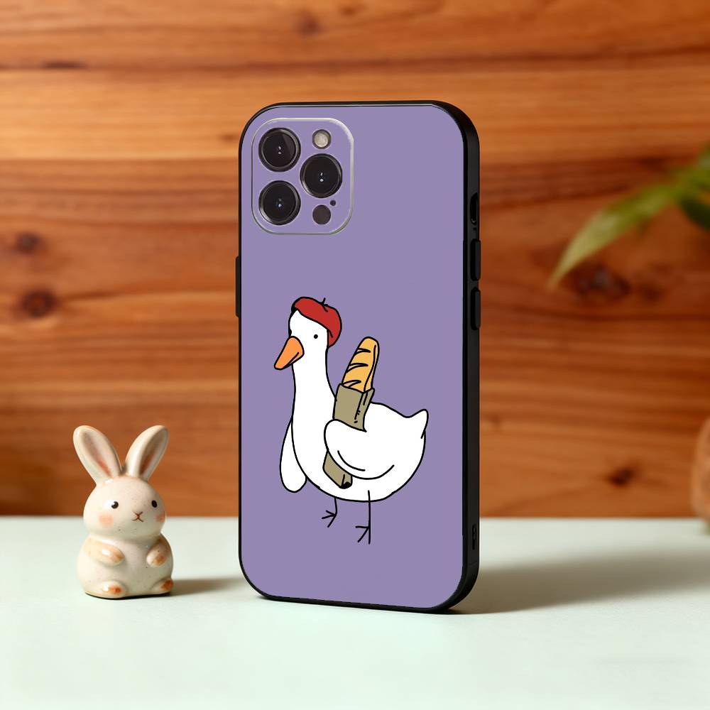 Забавный D-Duck D-Daily Чехол для телефона для iPhone17,16,15,14,13,12,Plus,Pro Max, 5G Другие Мягкий Черный Чехол