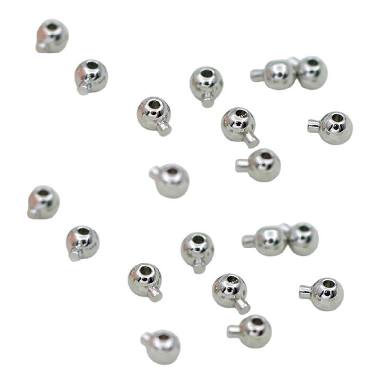 Set of 20 Round Bracelet Connector Clasps Positioning Bead for Necklaces Fashionable Spacer Beads for Jewelry Making