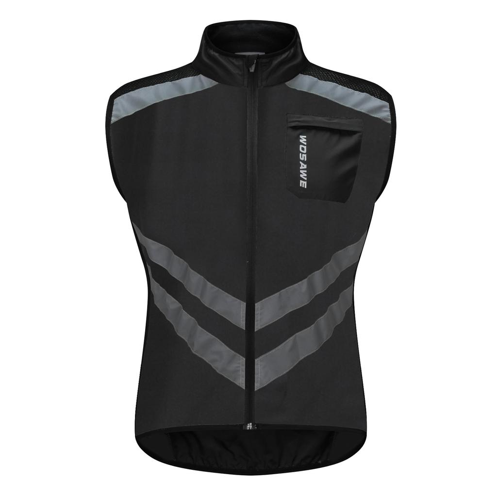 Cycling Vest WOSAWE Bike Sleeveless Gilet Windproof Hi Viz Reflective Clothing