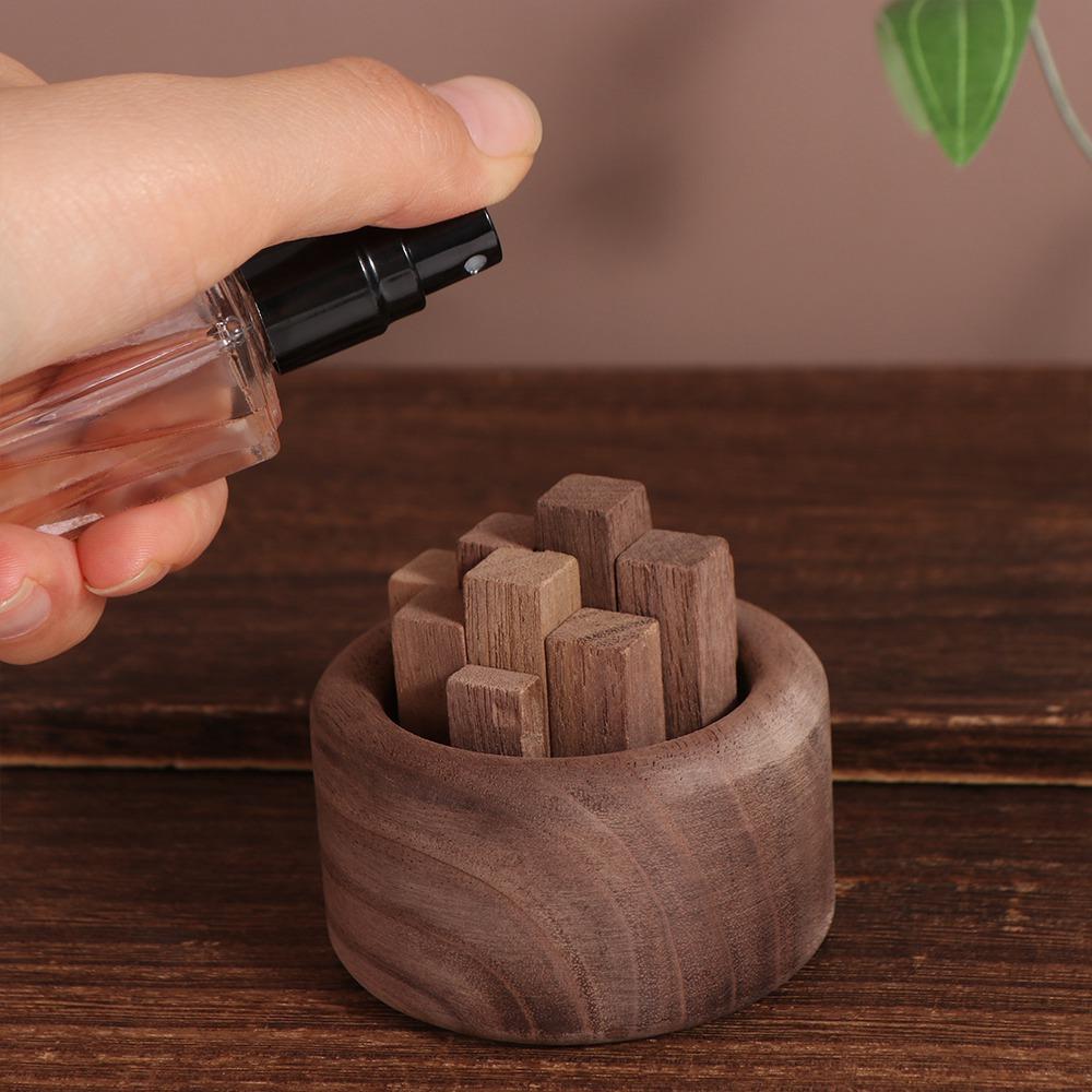 Eco-Friendly Wood Art Fireless Aromatherapy Round Wooden Aromatherapy Home Decoration