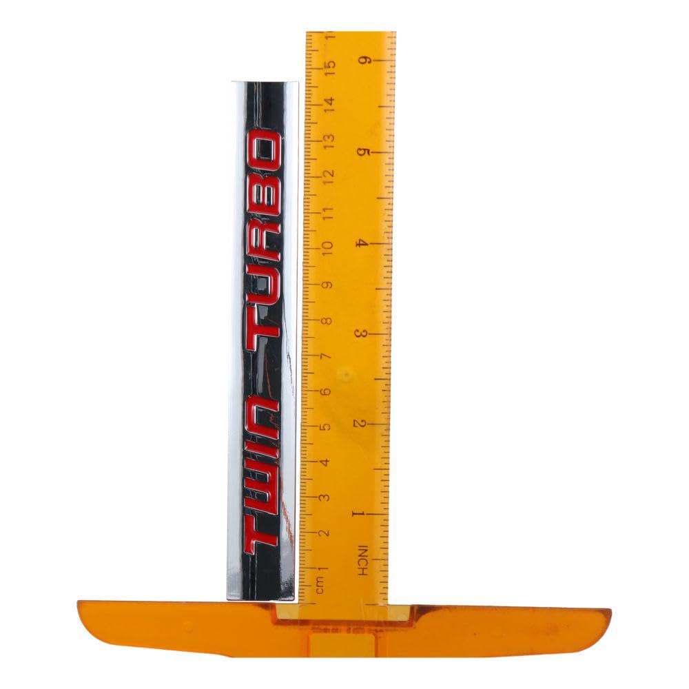 Qicarkey 2 шт. 3D эмблема Twin Turbo Металлическая буквенная эмблема Значок на автомобиль 5.83*0.79 дюйма Автомобиль