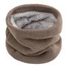 Winter Cycling Scarf Double-Layer Neck Warmer Knit Thickened Fleece Lined Elastic Soft Circle Scarf Neck