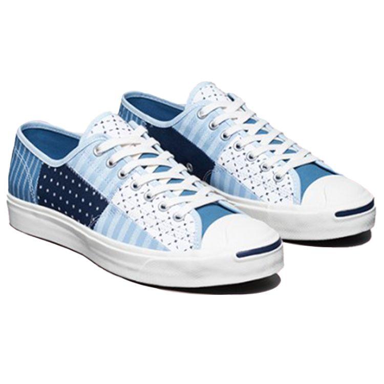 Converse Кеды Jack Purcell Smile Модные Универсальные Низкие Холщовые Кроссовки Унисекс Сине-Белые 171723C