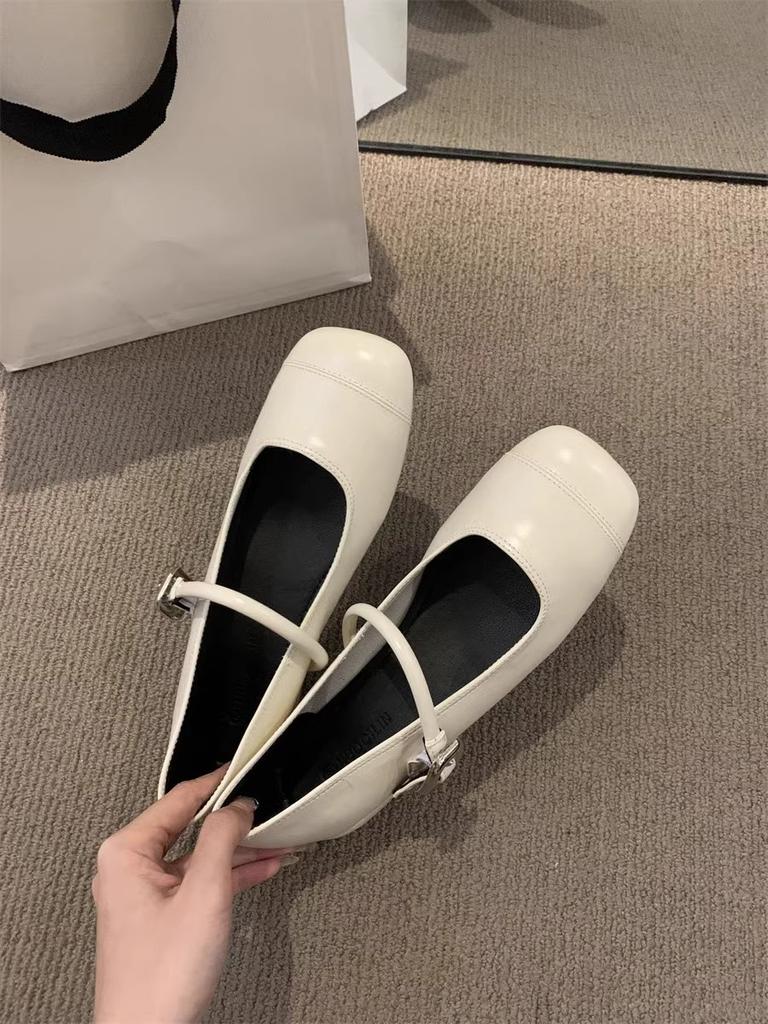 Silver Mary Jane Shoes for Women Spring New Flat Shoes Fashion Shallow Ladies Mary Jane Ballerinas Flat Heel Casual Ballet Shoes