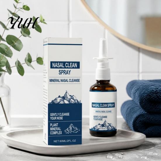 Natural Nasal Spray for Congestion Spray, 60ML Daily Cleanse And Care Mist Mineral Based Gentle Non-Medicated Dry Air, Travel, Use Adults Kids