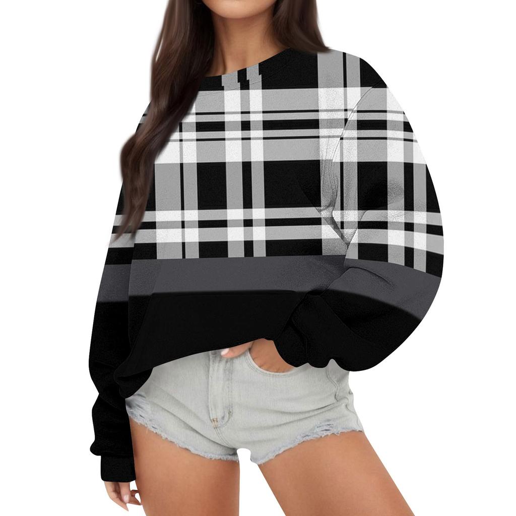 Женские топы осень-зима, женские толстовки с длинным рукавом, повседневные топы свободного кроя с круглым вырезом