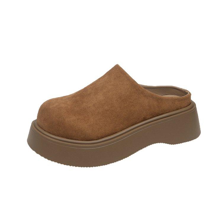 Половина пачки тапочек для ношения на улице весна 2025 года, новые корейские туфли на толстой подошве, половина пачки туфель Boken, женские туфли с сумкой на голову, полутапочки