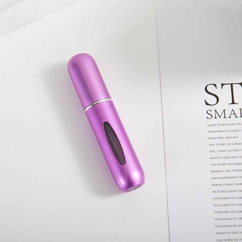 Compact 5ml Self-Pump Spray Perfume Bottle with Aluminum Press Design