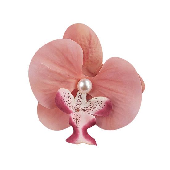 Artificial Moth Orchids Hair Clip Bohemia Hawaiian Faux Pearl Simulated Flower Duckbilled Clamp Hairpin Hair Barrette Women Hair Accessories Headwear