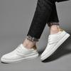 Модные деловые кожаные туфли, роскошные белые кроссовки, модные удобные повседневные туфли для скейтбординга на плоской подошве, новая брендовая мужская обувь из натуральной кожи