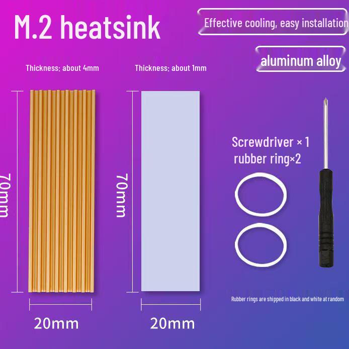 Жилет-радиатор для M.2 SSD - Радиатор 2280 из чистой меди для NVMe (Пурпурная медь)