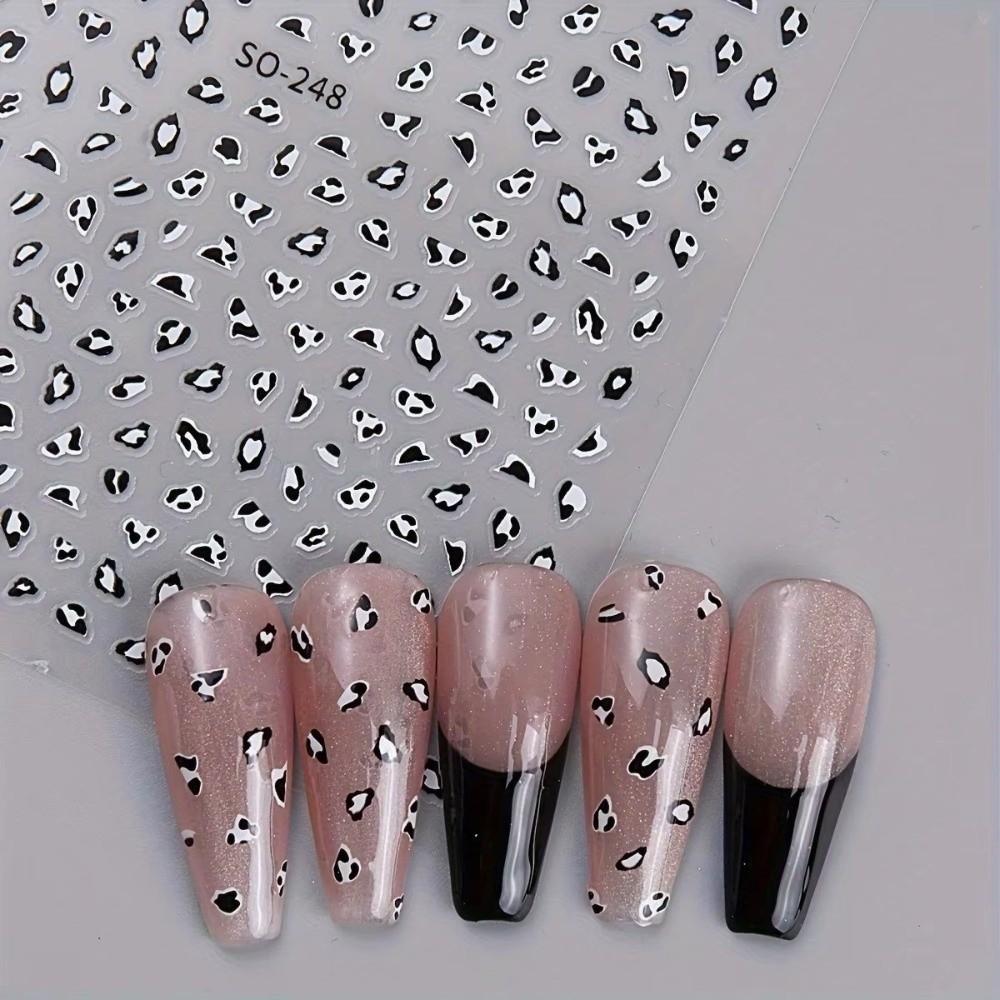 Self-Adhesive Leopard Print Nail Stickers French Nail Stickers Party Makeup Styling