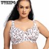 Женский дышащий бюстгальтер больших размеров на косточках, регулируемый топ без подкладки с принтом, бюстгальтеры для женщин, большой размер BCD DD EFG