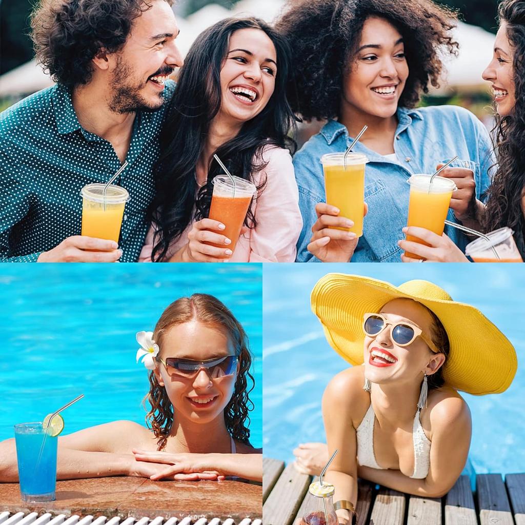 6 шт. соломинок из нержавеющей стали, многоразовые металлические соломинки для стаканов объемом 30 унций и 20 унций, кружек, холодных напитков, бесплатная щеточка для чистки в комплекте