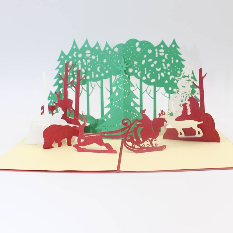 Элегантная бумажная открытка с лазерной резкой, ручная работа, 3D-открытка в подарок на праздники