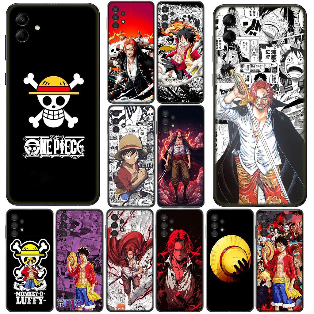 for Samsung Galaxy S25 S24 S23 Fe Ultra Plus S7 Edge A05 A06 A16 A55 A15 A35 Casing Phone Case Shanks Red Hair One Pieces Luffy