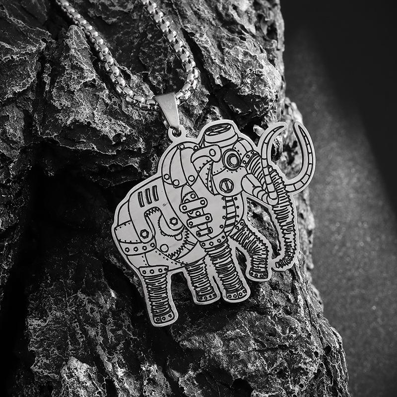 Свитерная цепочка Gear Elephant Свитерное ожерелье Мужской хип-хоп Личность Подвеска