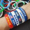 Flag Logo Name Silicone Bracelet World Flag Bracelet Jewelry Gift Wristband  Olympic Game
