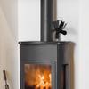 Stove Fan Heat Powered 5 Blades Black