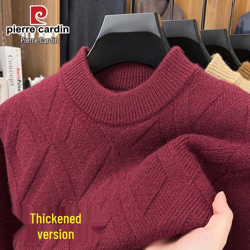 Pierre Cardin Мужской зимний вязаный свитер с утолщенной полувысокой горловиной