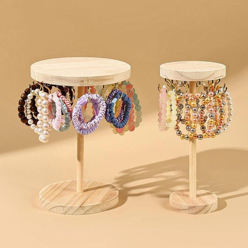 Necklace Holder Organizer Jewelry Tree Stand With 12/18 Metal Hooks Wooden Necklace Display Tower For Home Or Show Selling Use