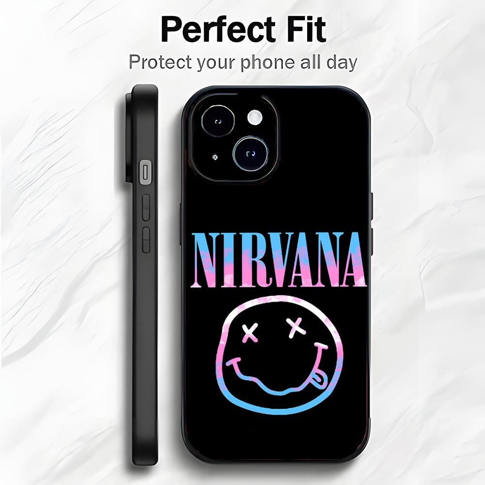 Гранж Легендарная Американская Группа N-Nirvana Чехол для Телефона Чехол для Телефона Мягкая Упаковка Легкий Для iPhone17 16 15 14 13ProMax