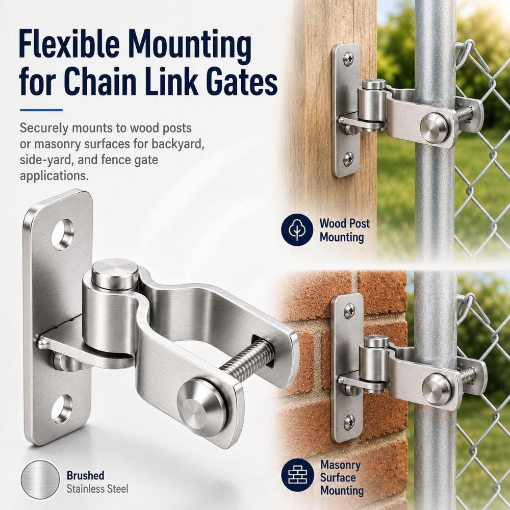 1pair Sturdy Chain Link Gate Hinge Galvanized Steel Fence Hinge Chain Link Gate Latch Farm Gate