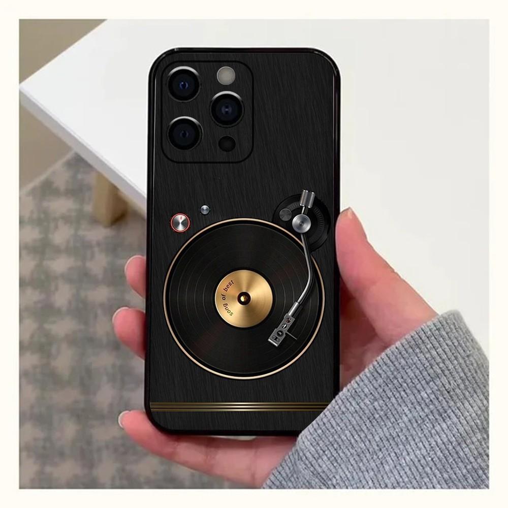 Vinyl DJ Record Art Phone Case For Apple iPhone 15,14,13,12,11,Pro,X,XS,Max,XR,Plus,Mini Soft Black Cover