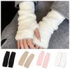Вязаные теплые рукава в корейском стиле, однотонные теплые накладки на руки, шерстяные перчатки, уличная одежда