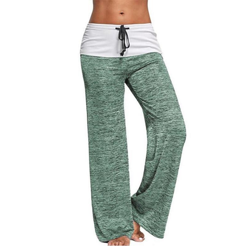 Women's Drawstring Casual Wide Leg Pants High Waisted Sporty Yoga Trousers