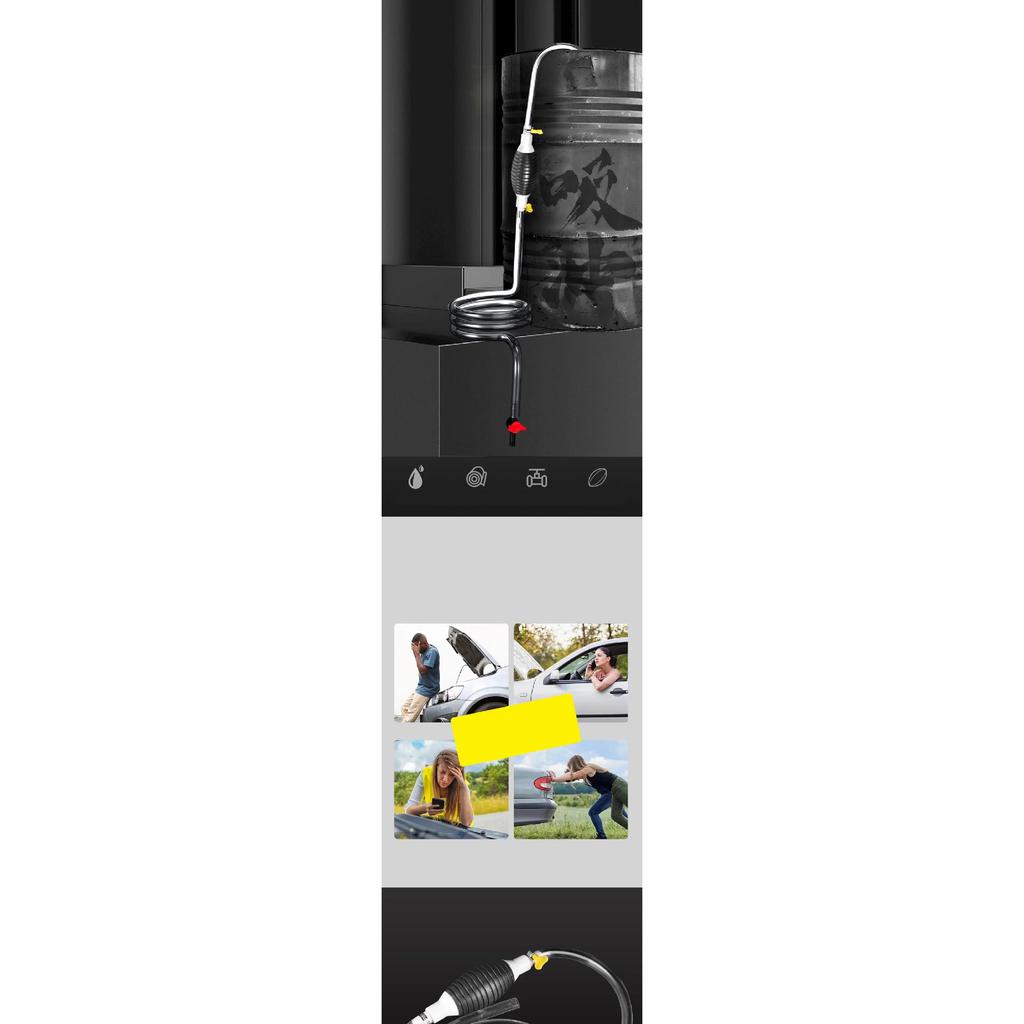 Multifunctional Petrol Pump for Liquid Vacuum Cleaner Hand Pump Transfer Fuel Pump Metal Hose Clamp Leakproof Oil Water Diesel