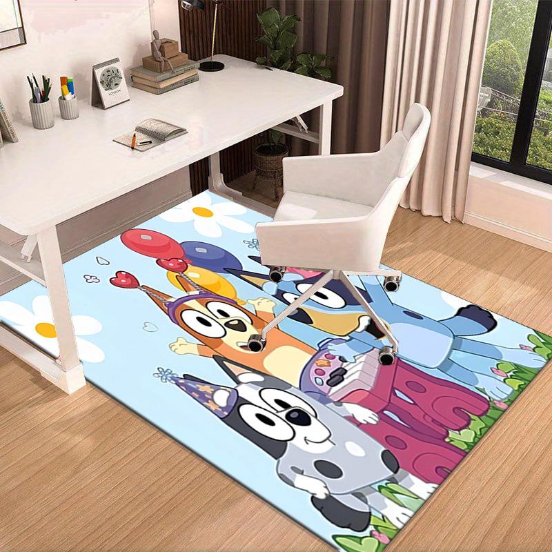 Bluey Friends Adventure Area Rug Office rug, Chair Rug, Decor Carpet Livingroom bedroom Mat, Large Size Fan gifts Christmas gifts