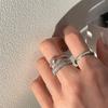 Trend Silver Color Rings Set for Women Narrow Simple Minimalist Open Adjustable Finger Rings Fashion Band Female Bijoux