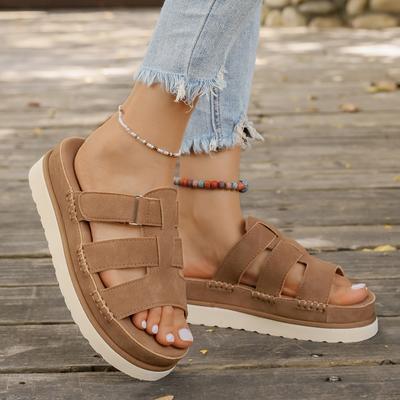 Женские тапочки 2025 Новые с пряжкой Массивные Праздничные туфли Женские Легкие Сандалии на платформе Удобные Пляжные тапочки Шлепанцы Женские