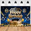 Cartoon Police Backdrop Police Station Car Background Banner Kid Birthday Party Decoration Baby Shower Supplies Photography Prop