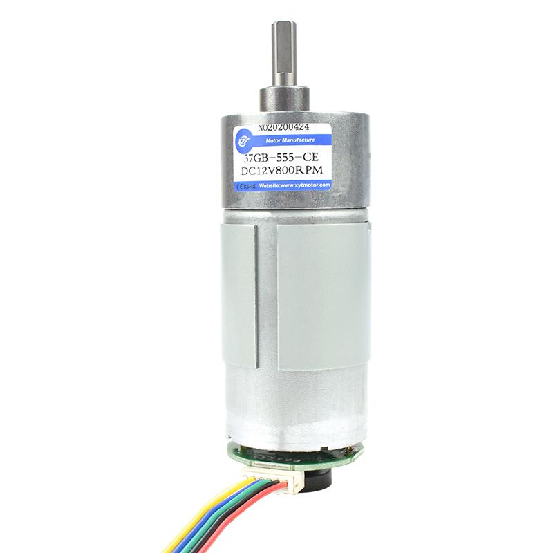 JGB37-555 Miniature DC Deceleration Low Speed Motor Speed Small Motor DC 12V 24V with Speed Measuring Code Disc Encoder