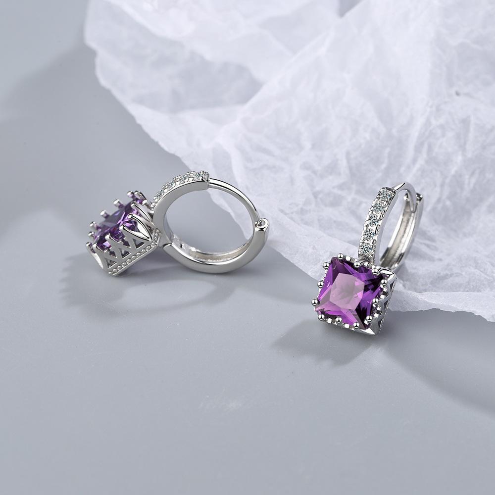 POMOiii Классические темпераментные инкрустированные квадратные серьги с цирконом, простые милые серьги с бриллиантами, ювелирные изделия