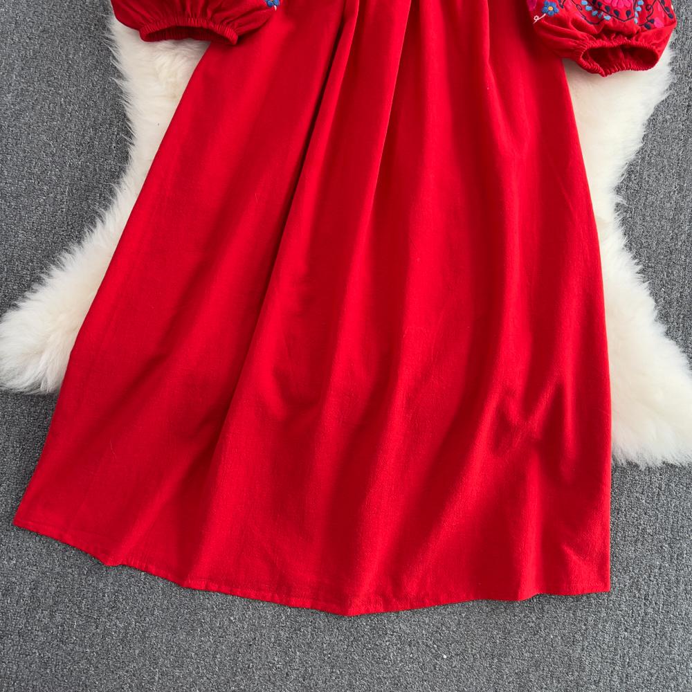 RUGOD Богемное свободное платье трапециевидной формы с кружевной талией и вышивкой на талии, большое свободное длинное платье для морского отдыха, летнее платье