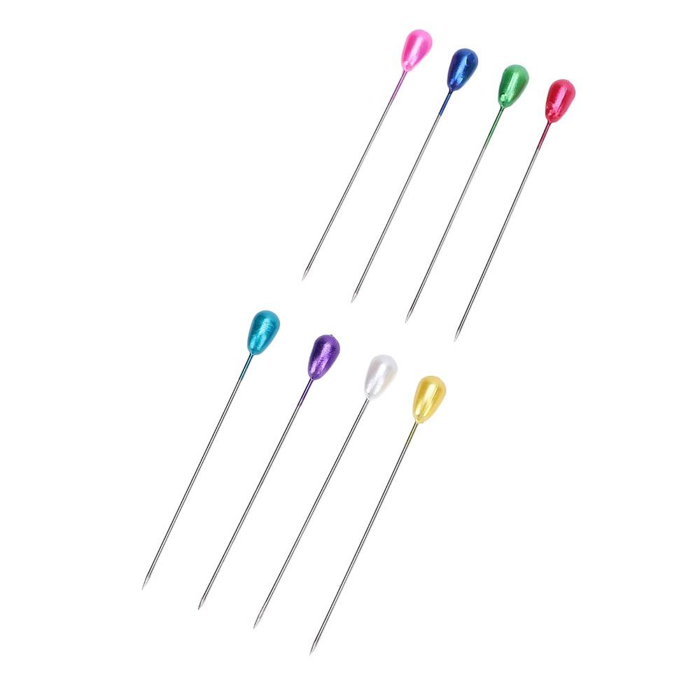 400pcs Teardrop Colored Pearl Head Corsage Pins Straight Sewing Pins For Flower Decorations