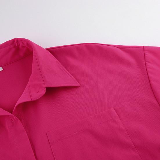 2 шт./комплект женский рубашка юбка комплект с лацканами короткий рукав пуговицы планка рубашка с высокой талией короткая юбка комплект однотонный наряд