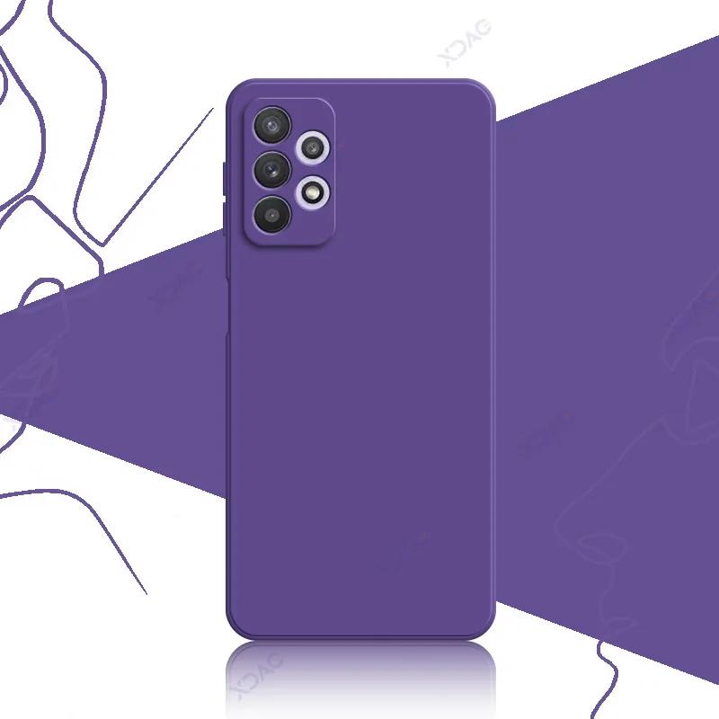 Роскошный квадратный жидкий силиконовый чехол для Samsung Galaxy A32 4G 5G SamsungA32 360 Soft Phone Back Cover Armor Shield Coque