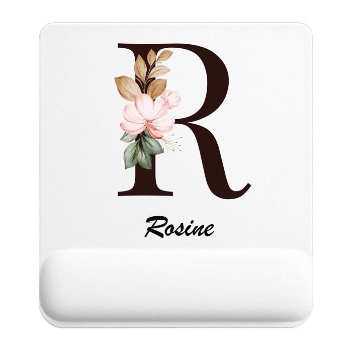 Tapis de souris - PLANETEE - Rosine Lettre Fleur - 22x18 cm - 3 mm - Multicolore