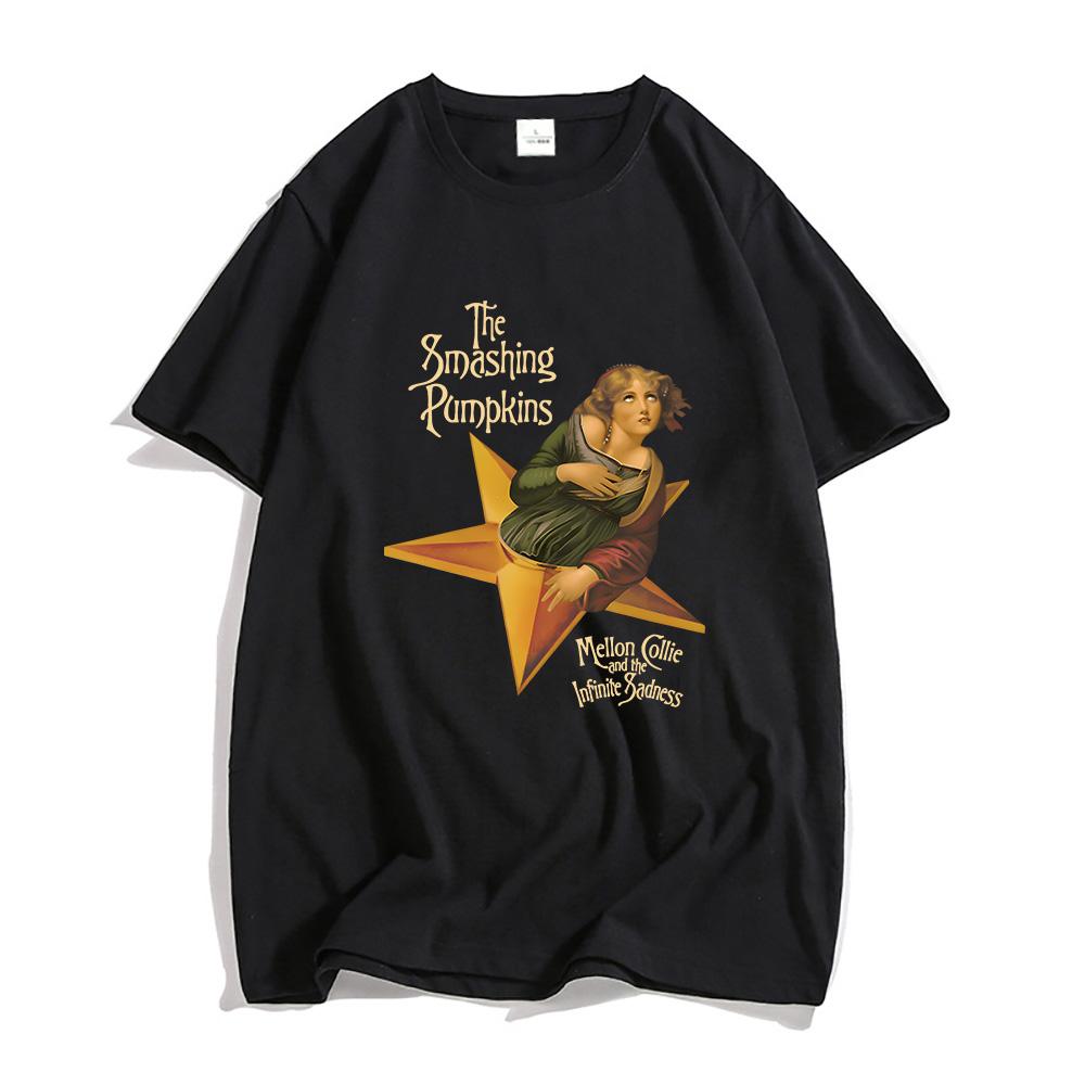 Футболка Mellon Collie and The Infinite Sadness The Smashing Pumpkins Графическая футболка группы Винтажная мода Печатная футболка Котт...