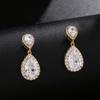 Temperament Elegant Zircon Water Drop Stud Earrings Bride Ladies High-end Earrings Fashion Super Flash Versatile Earrings Cross-border Hot Sale
