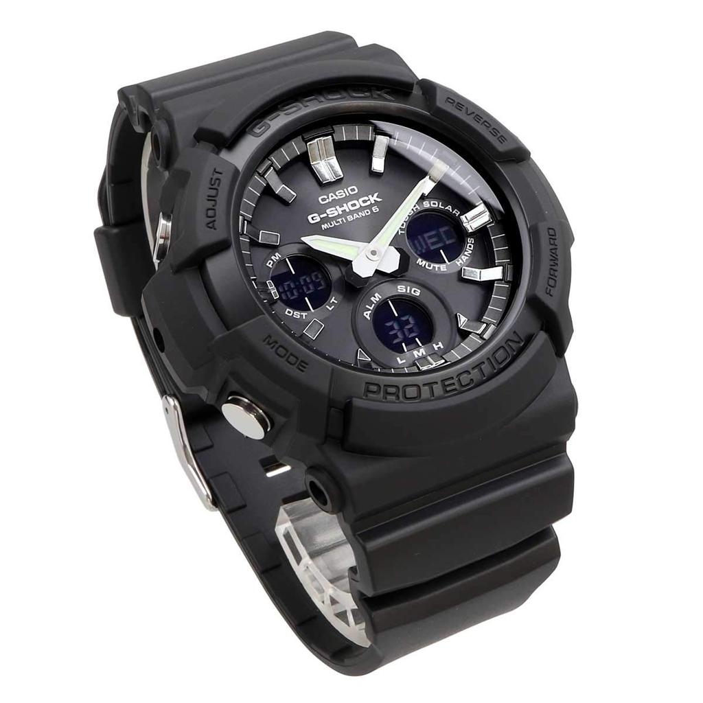Casio Солнечные ударопрочные базовые часы G-SHOCK GAW-100B-1A с радиоконтролем, на солнечной батарее, мужские, водонепроницаемые, черные, аналого-цифровые