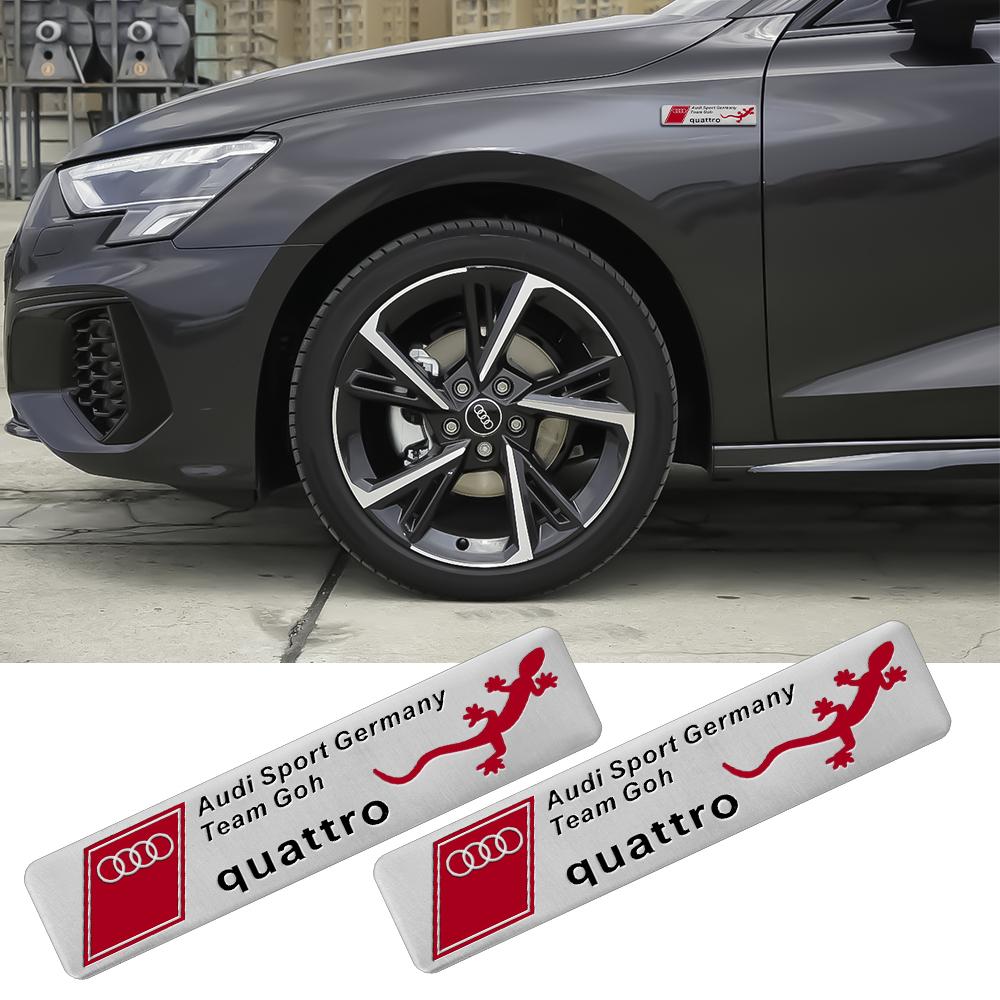 1/2pcs 3D Aluminum Car Styling Body Rear Trunk Emblem Decoration Sticker For qwe12 Sport Germeny QUATTRO Badge Refit Accessories