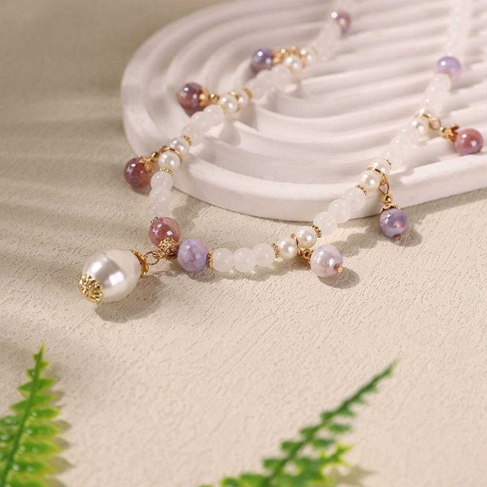 Романтическое Красочное Хрустальное Ожерелье Модный Браслет Цепочка Ювелирные Изделия Цепочка на Ключицу Жемчужные Ювелирные Изделия